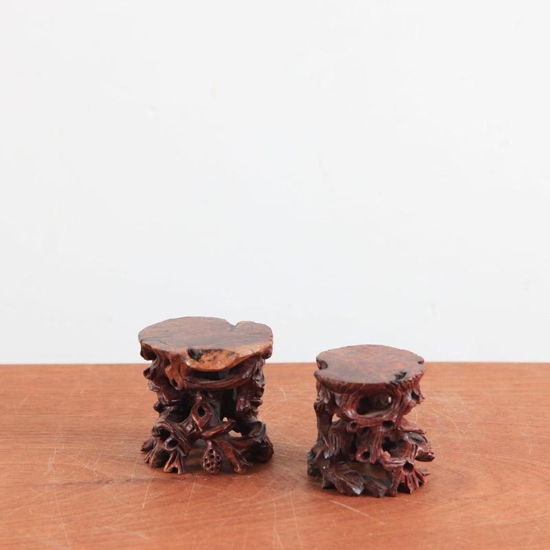 Bonsai display tafel 'rond' wortel carving hout